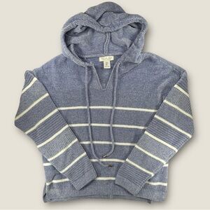 Rachel Zoe Blue and Cream Striped Chenille Hoodie